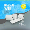 FHS 3 1/8” X 230’ Thermal Paper for Receipts - 32 Rolls of Receipt Paper Compatible with Wide Range of POS Systems for Small Business – Use as Receipt Paper, Cash Registers Printer, ATM Machine - fhs-paperrolls